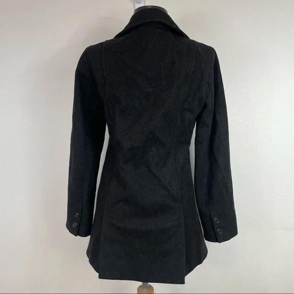 J. Crew Black Wool Blend Peacoat Jacket Size XSP - Picture 3 of 15